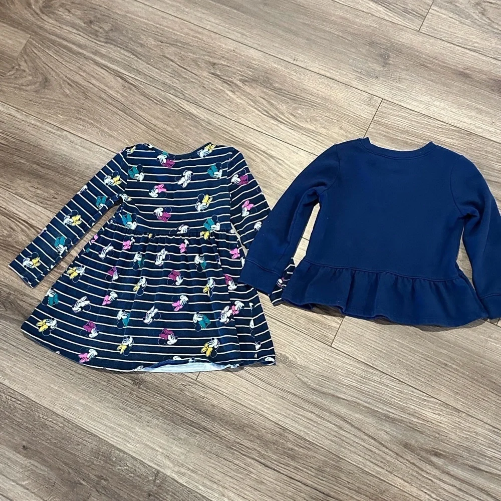 Girls 4T Disney Minnie Mouse Blue Dress and Peplum Sweater By Jumping Beans